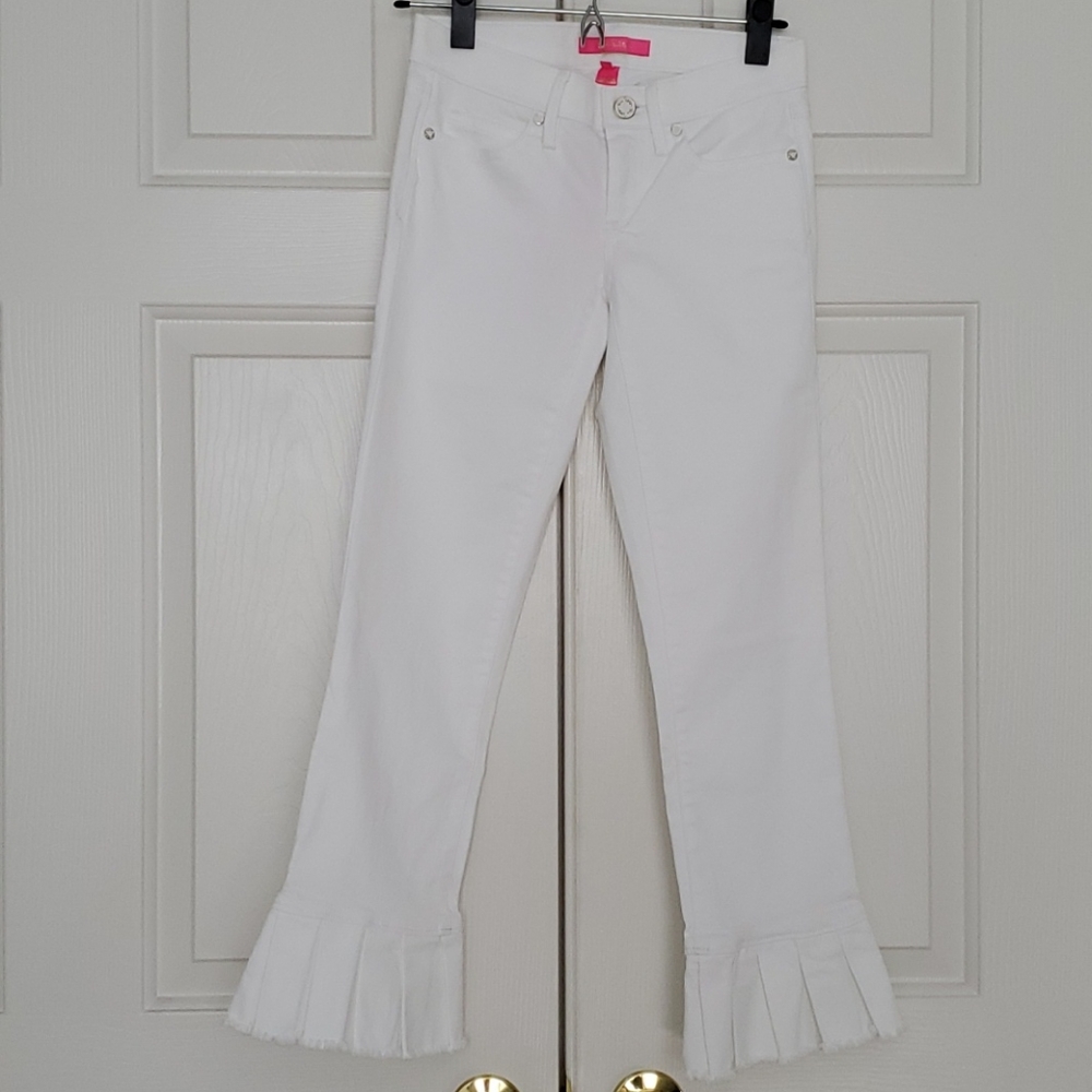 Lilly Pulitzer South Ocean Pleated Hem Crop Pants